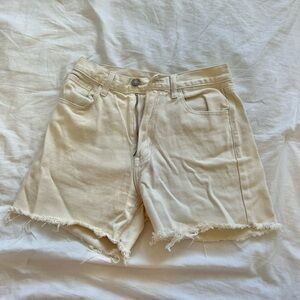John Galt Cream jean shorts